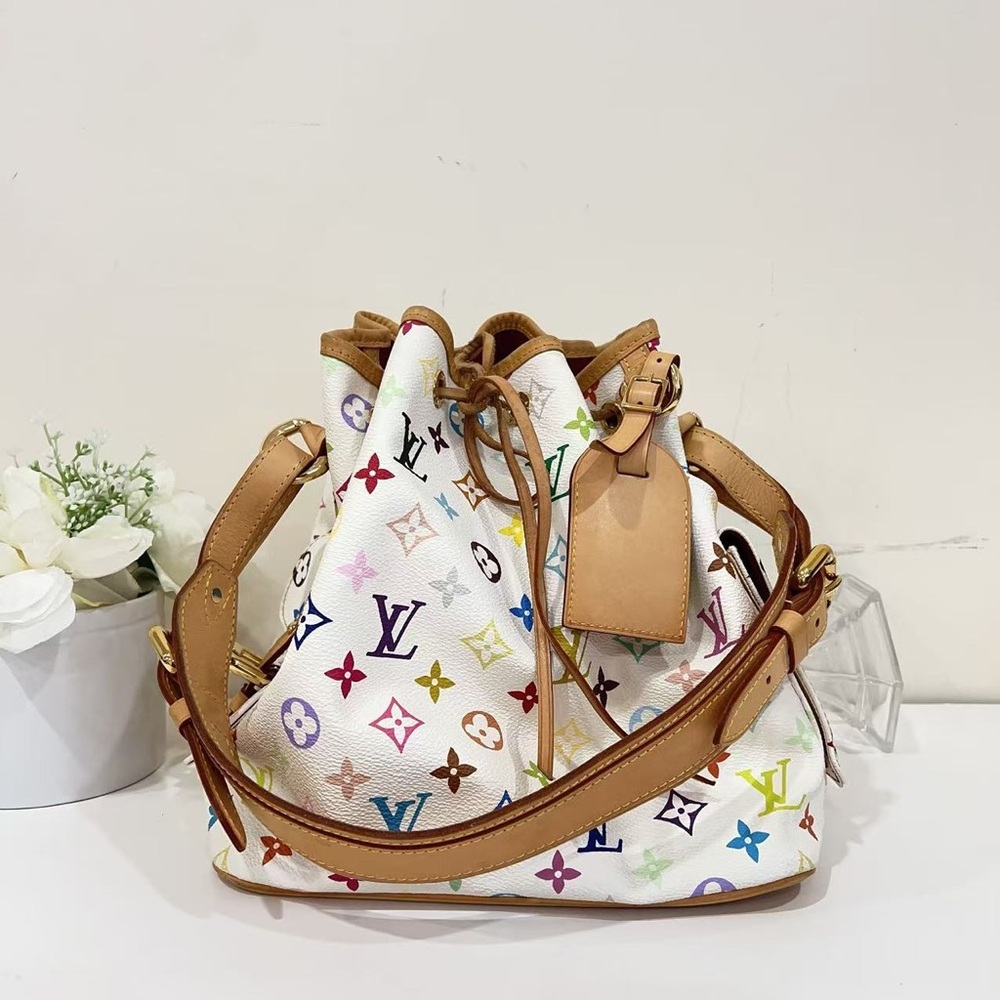 Louis Vuitton Multicolor Petit Noe in White